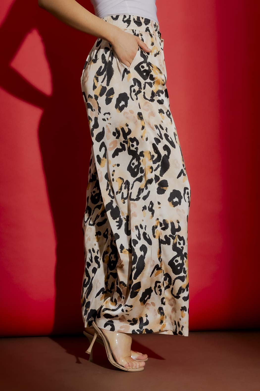 Beige Animal Silky Classic Culottes Beige Animal
