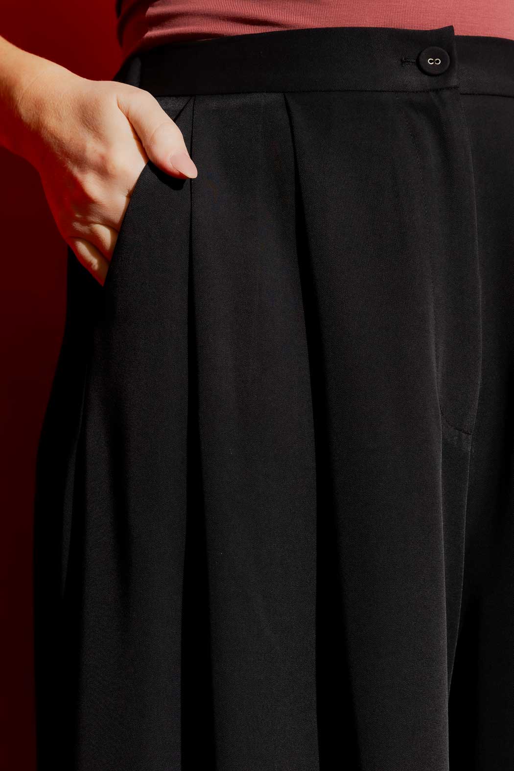 Black Euro Wide Leg Culotte