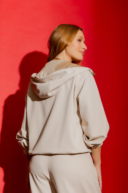 Beige Valencia Bomber Jacket Beige S