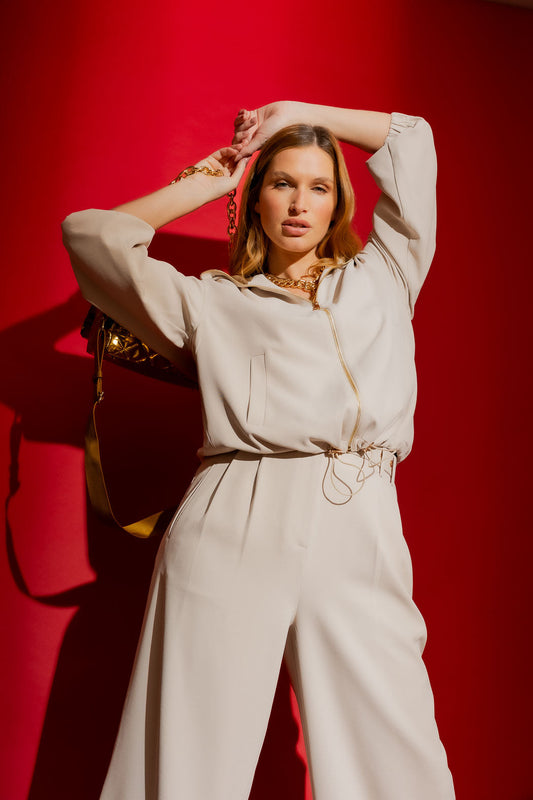 Beige Valencia Bomber Jacket Beige S