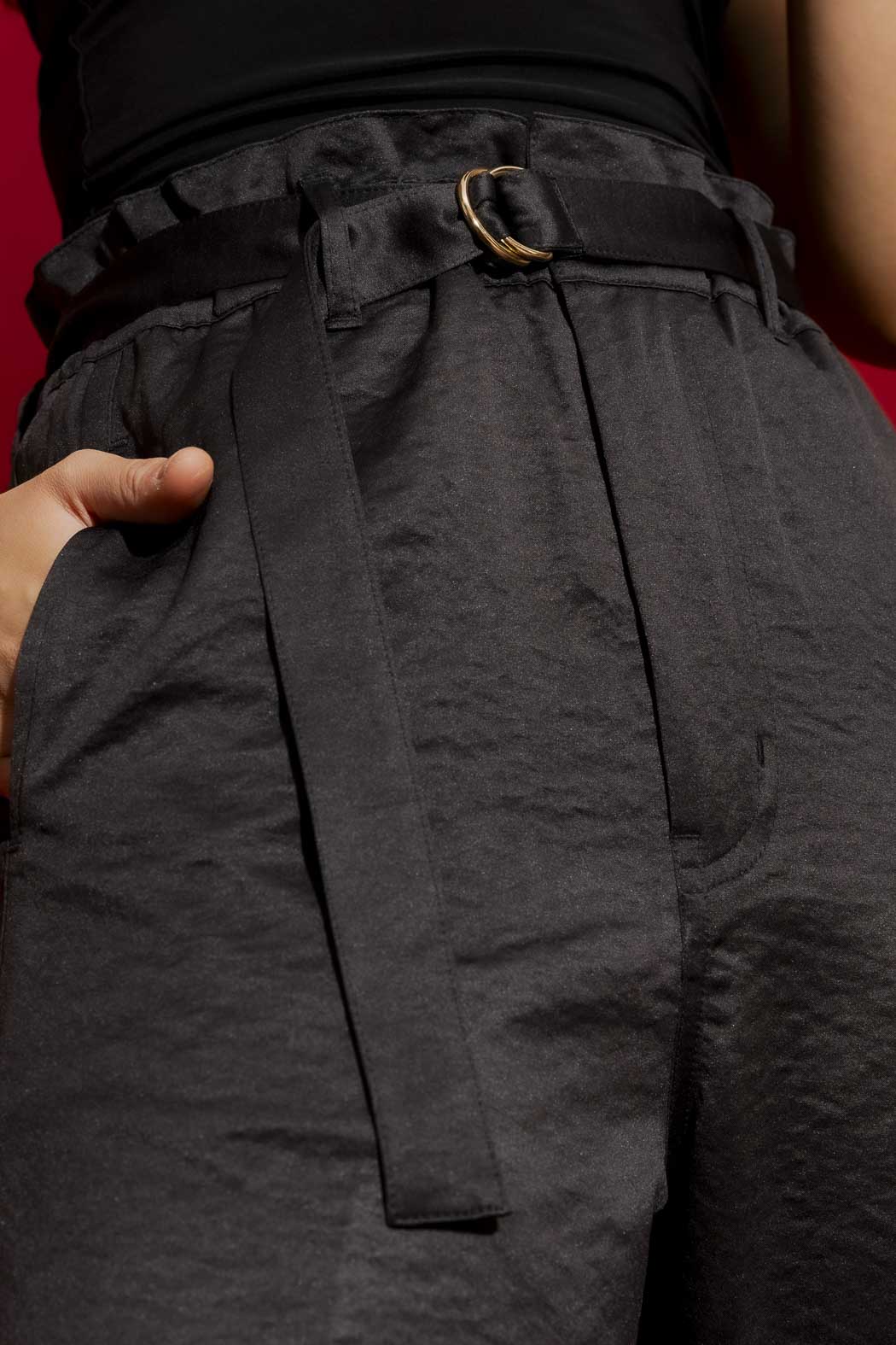 Black Paperbag Pant