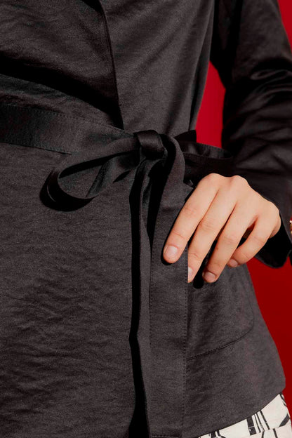 Black Soft Belted Blazer