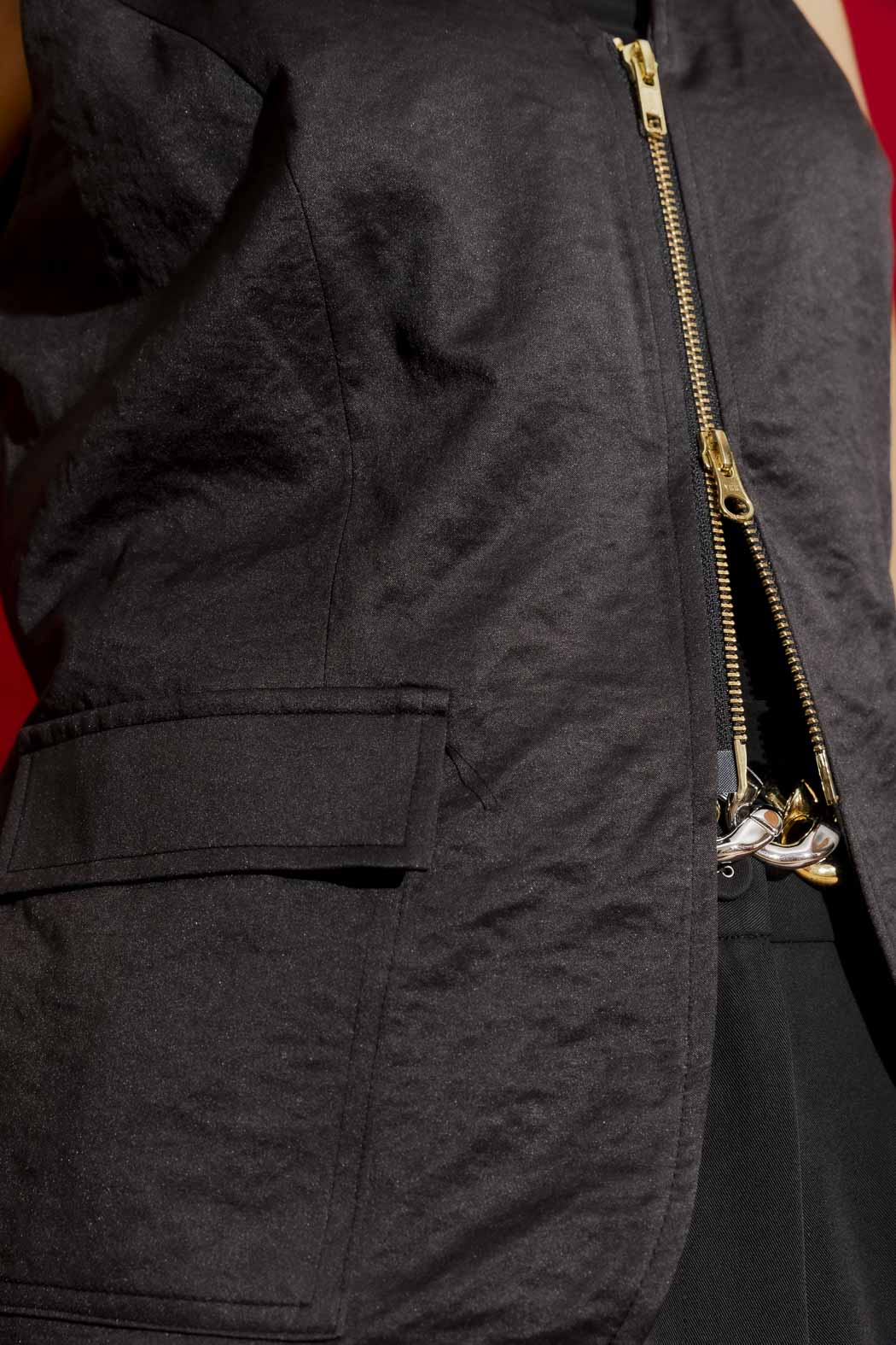 Black Zip Front Vest