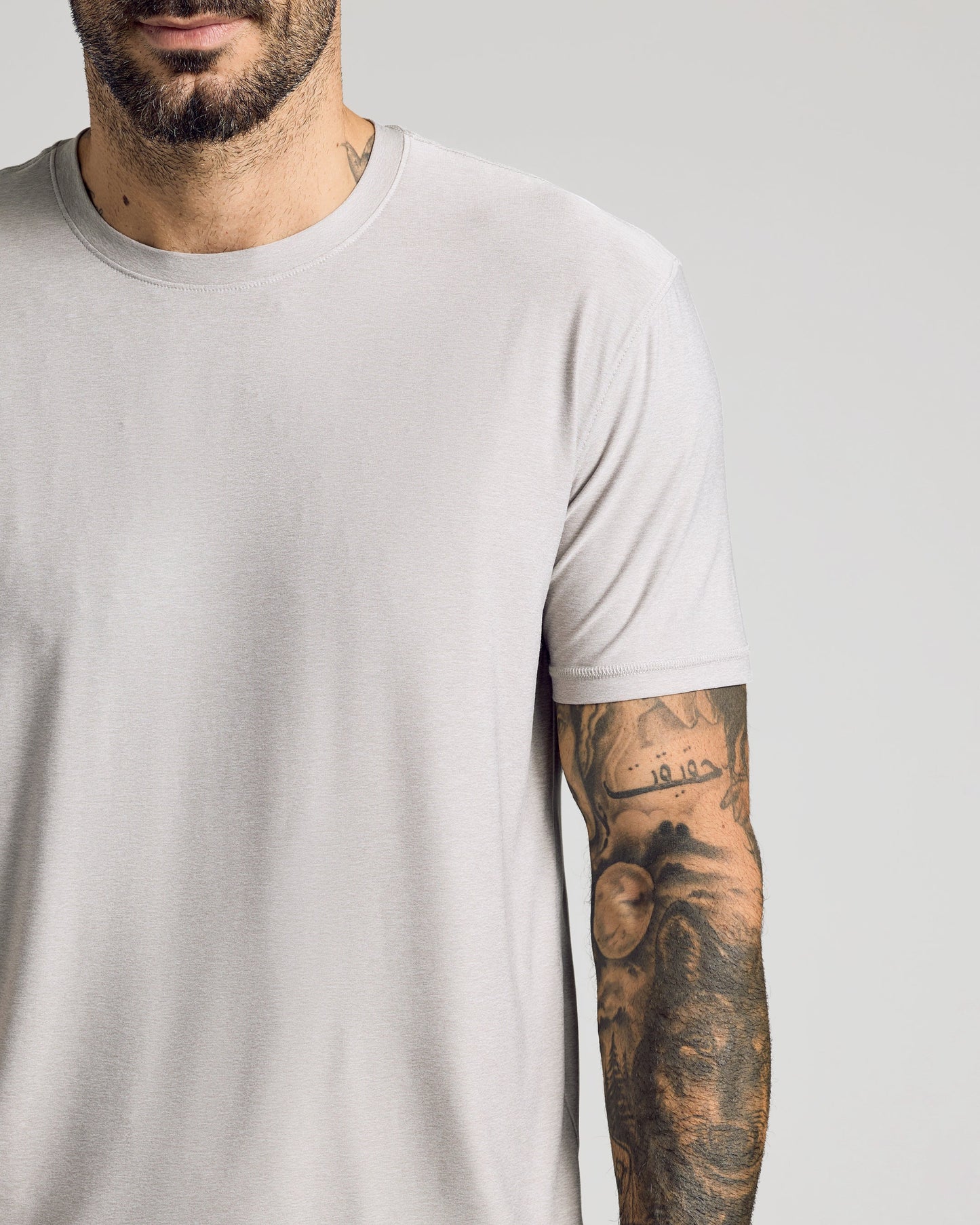 Light Heather Gray Active Crew Neck Tee