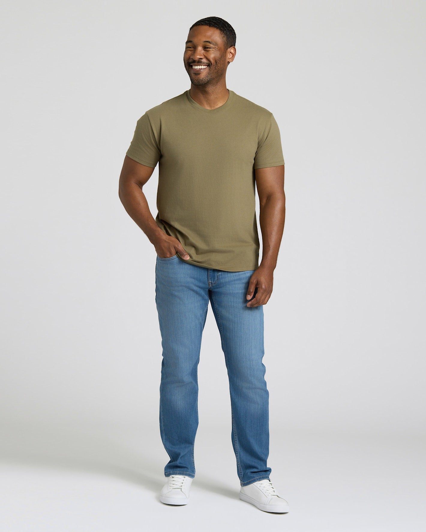 Military Green Short Classic Crew Neck