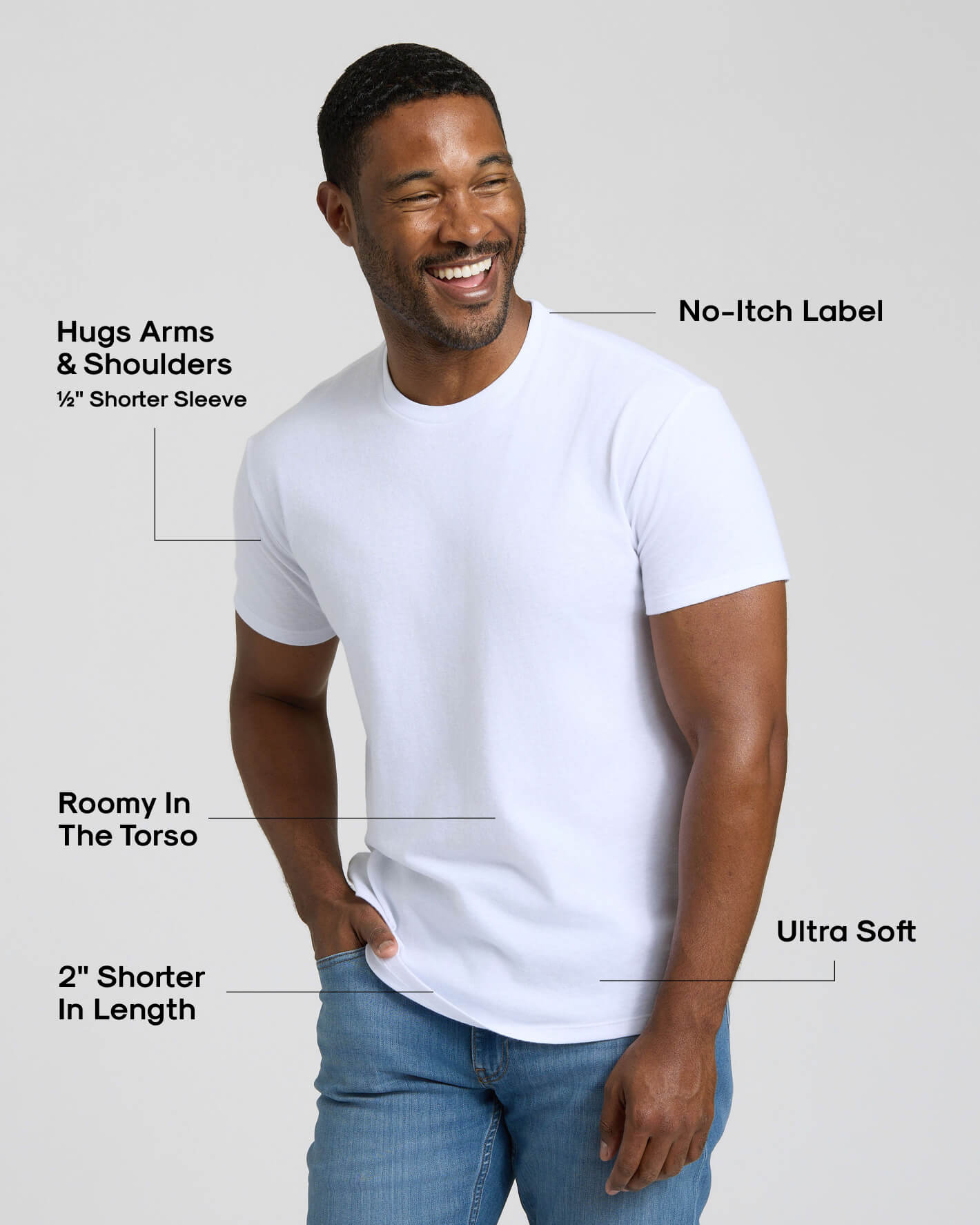 White Short Classic Crew Neck