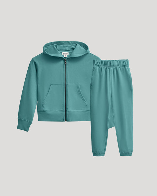 Girls Stormcloud Cropped Zip Hoodie & Relaxed Joggers 2-Pack