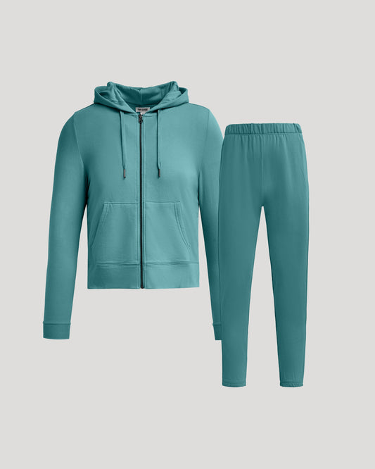 Womens Stormcloud Crop Zip Hoodie & Relaxed Jogger 2-Pack