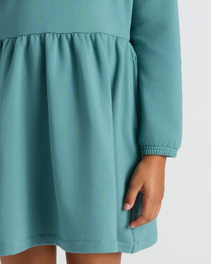 Girls Stormcloud Long Sleeve Fleece Dress