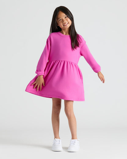 Girls Long Sleeve Fleece Dress 2-Pack