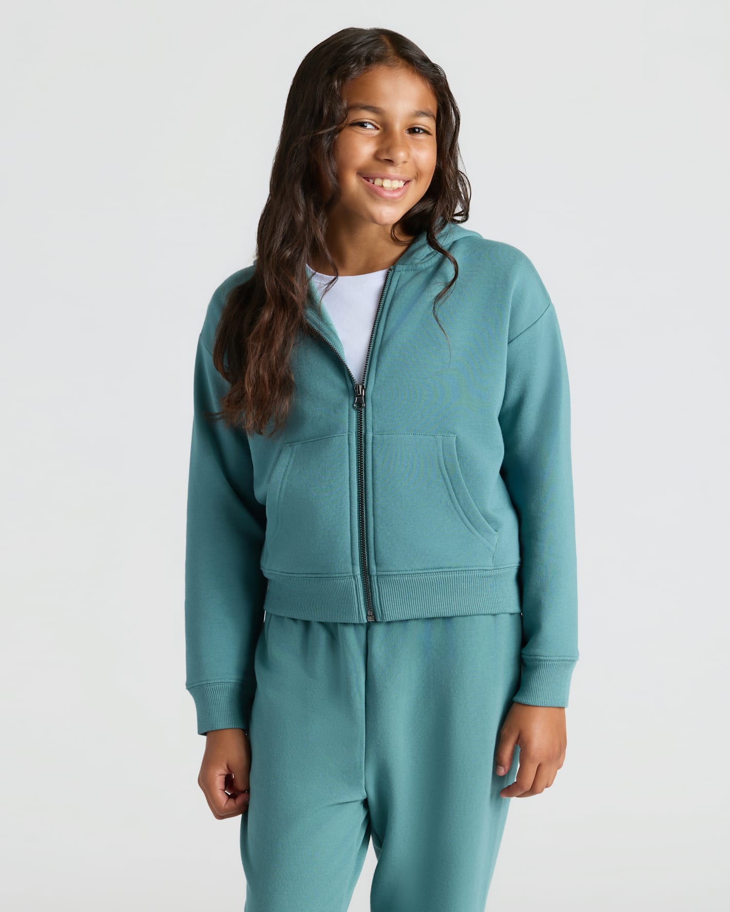 Girls Stormcloud Cropped Zip Hoodie & Relaxed Joggers 2-Pack