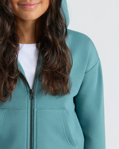 Girls Stormcloud Cropped Zip Hoodie