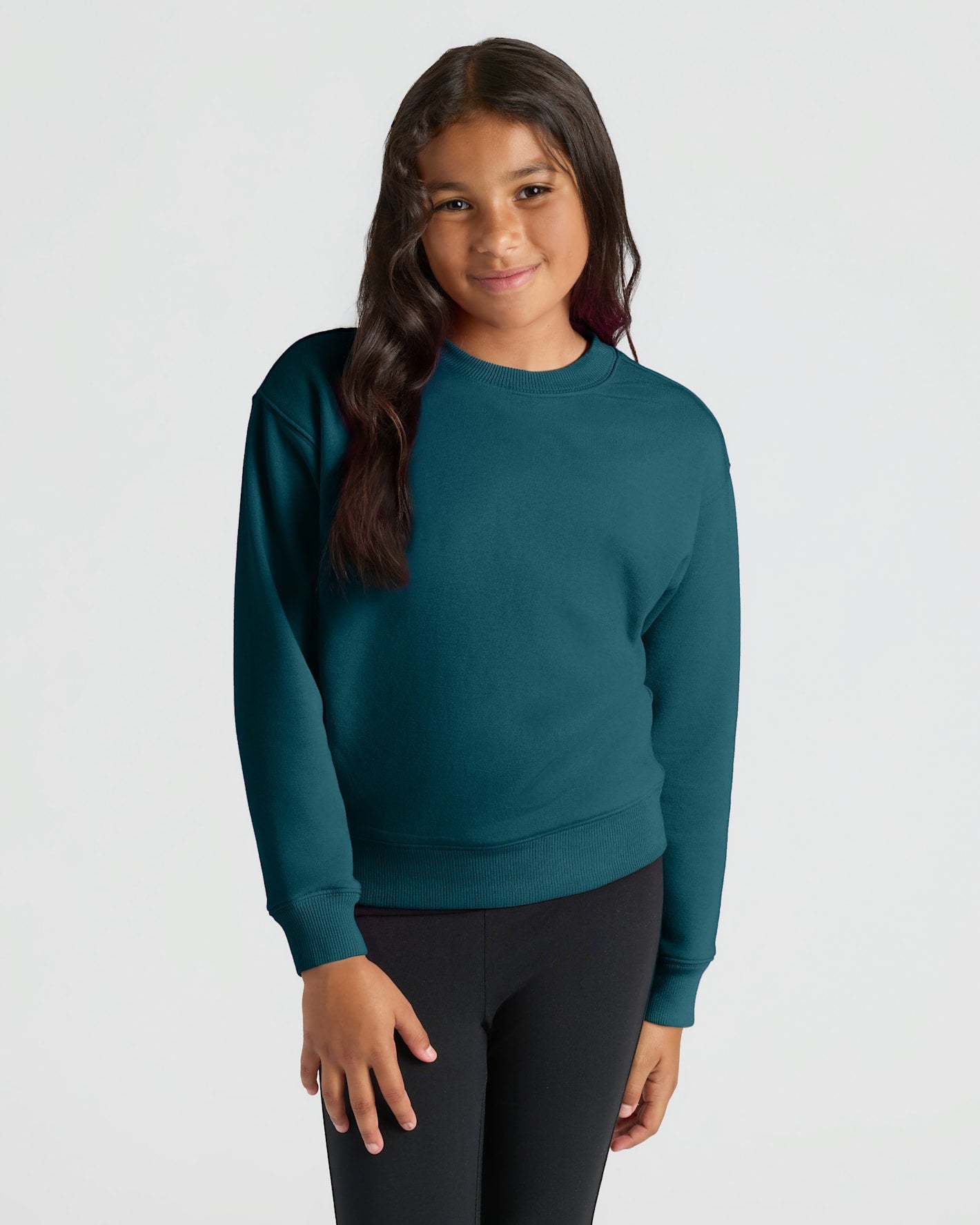 Girls Deep Emerald & Dark Maroon Slouch Pullover Crew 2-Pack