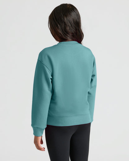 Girls Black & Stormcloud Slouch Pullover Crew 2-Pack