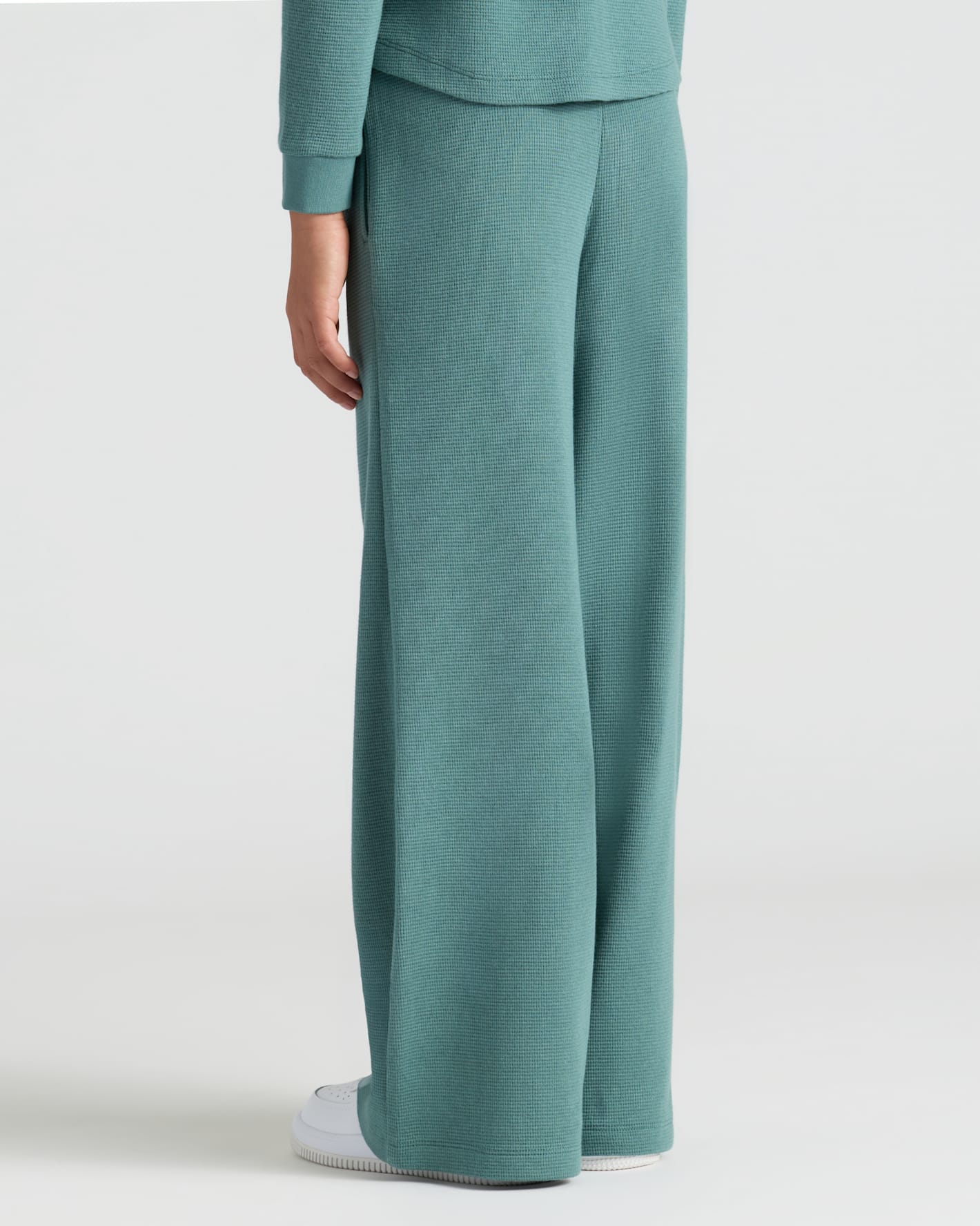 Girls Stormcloud Waffle Wide Leg Pants