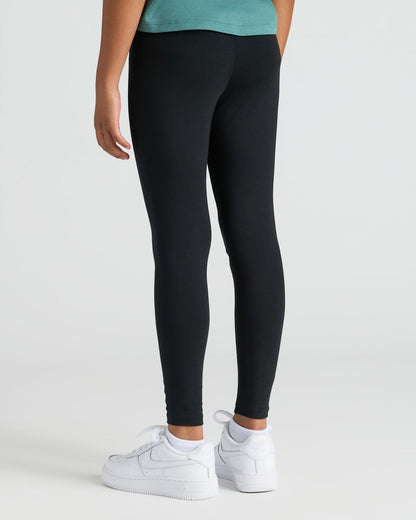 Girls Black Foldover Leggings