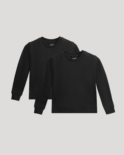 Boys' All Black Fleece Crew Neck 2-Pack