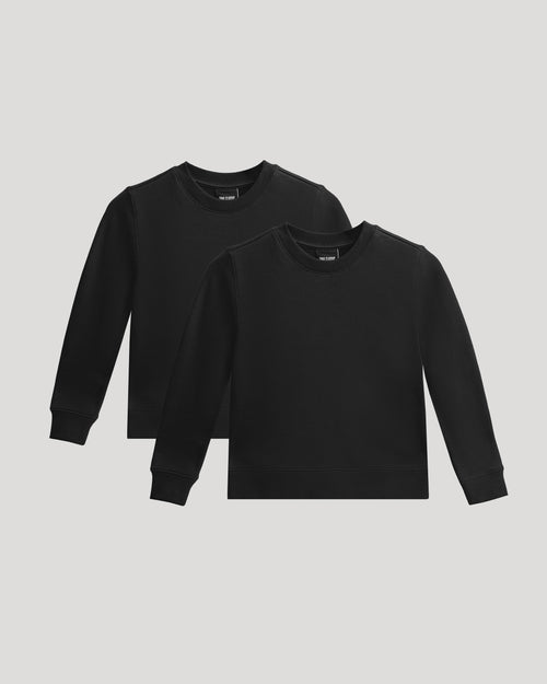 Boys' All Black Fleece Crew Neck 2-Pack