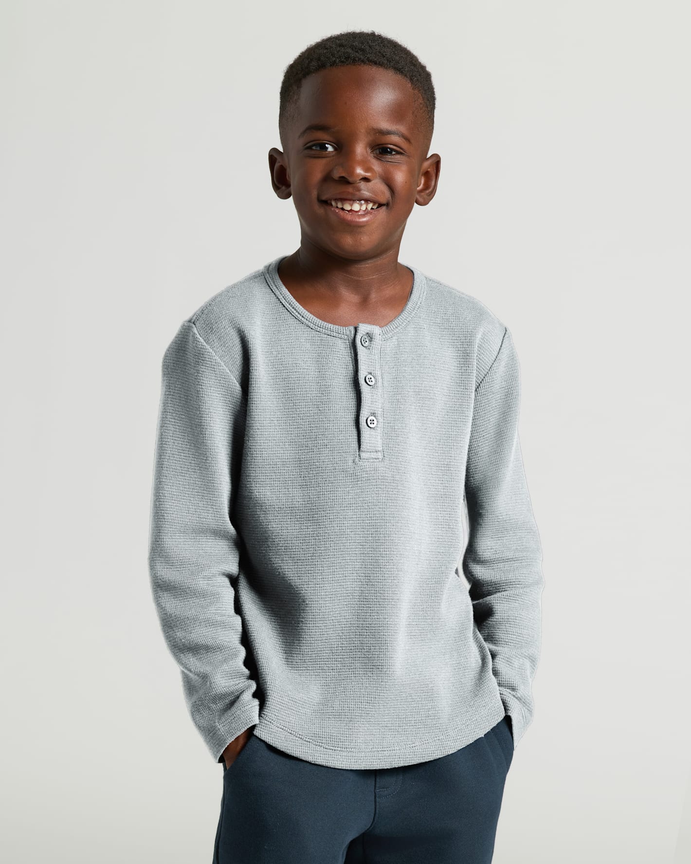 Boys' Waffle Long Sleeve Henley 3-Pack