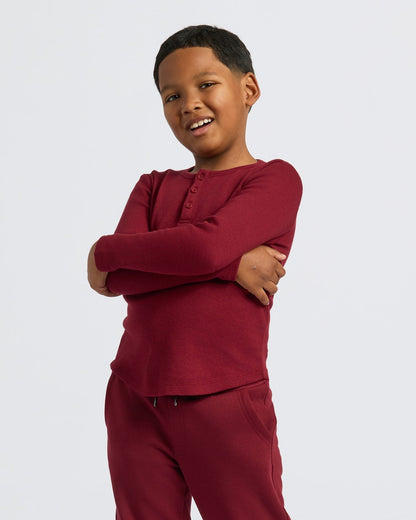 Boys' Waffle Long Sleeve Henley 6-Pack