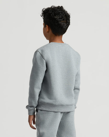 Boys' Medium Heather Gray Fleece Crew Neck