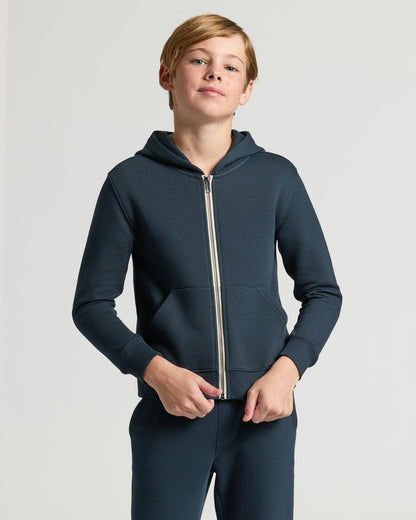 Boys Navy Full Zip Fleece Hoodie & Jogger 2-Pack