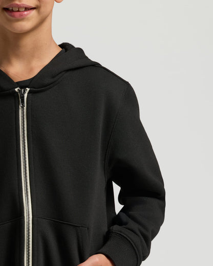 Boys Black Full Zip Fleece Hoodie & Jogger 2-Pack