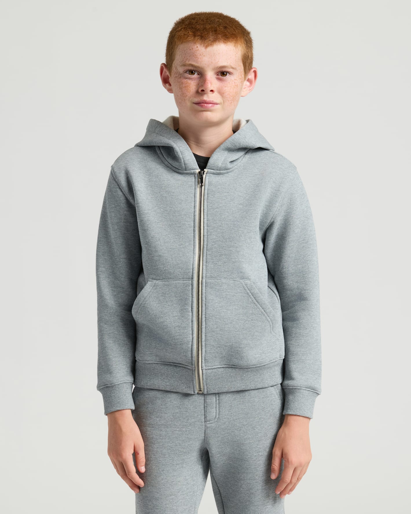 Boys Medium Heather Gray Full Zip Fleece Hoodie & Jogger 2-Pack