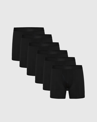 Black Boxer Briefs W/ Fly 6-Pack 2025