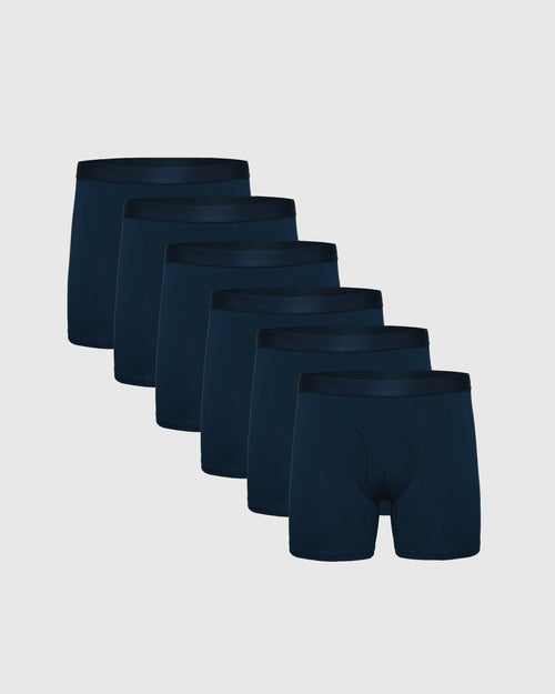 Navy Boxer Briefs W/ Fly 6-Pack 2025