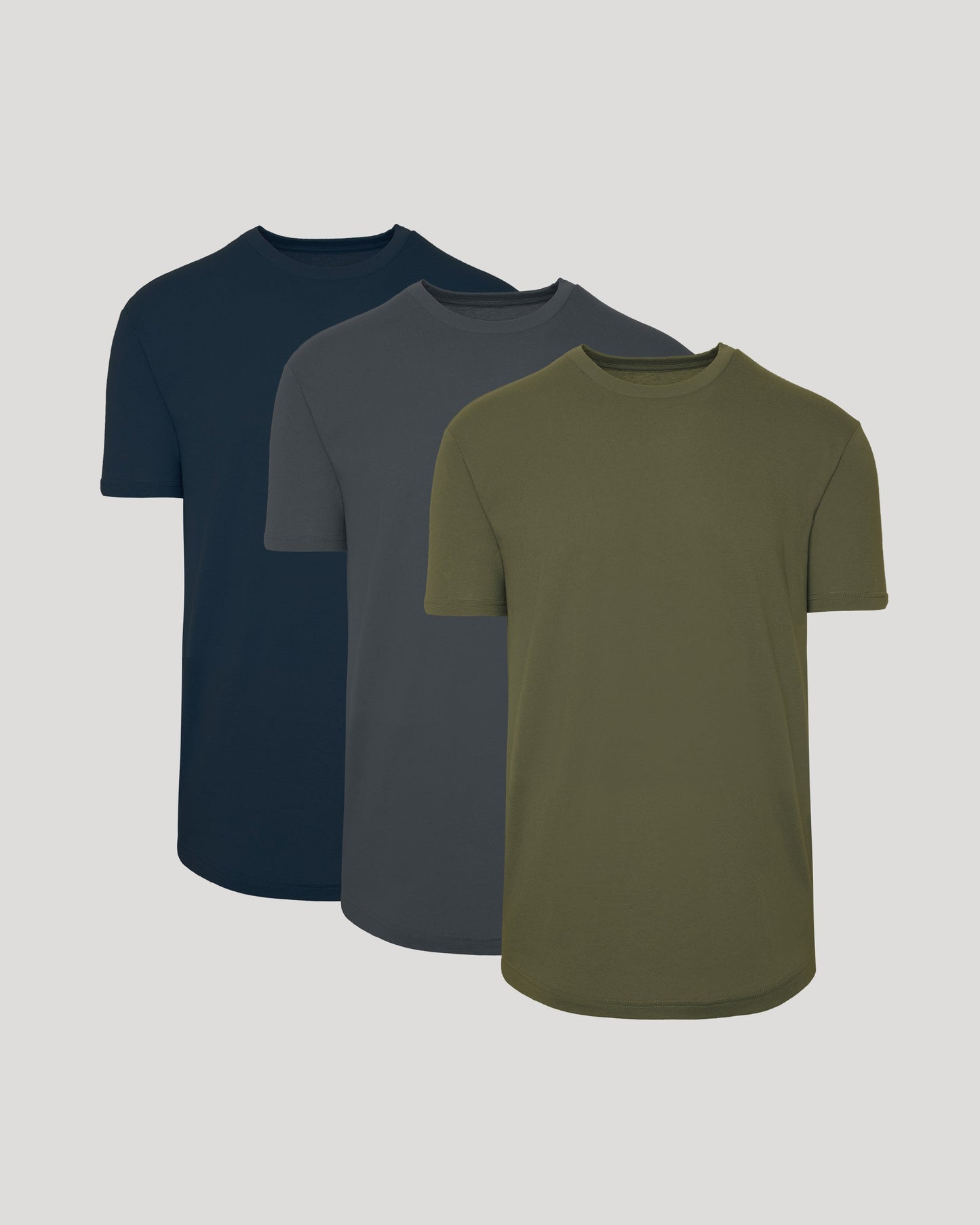 Classic Curved Hem Crew Neck 3-Pack