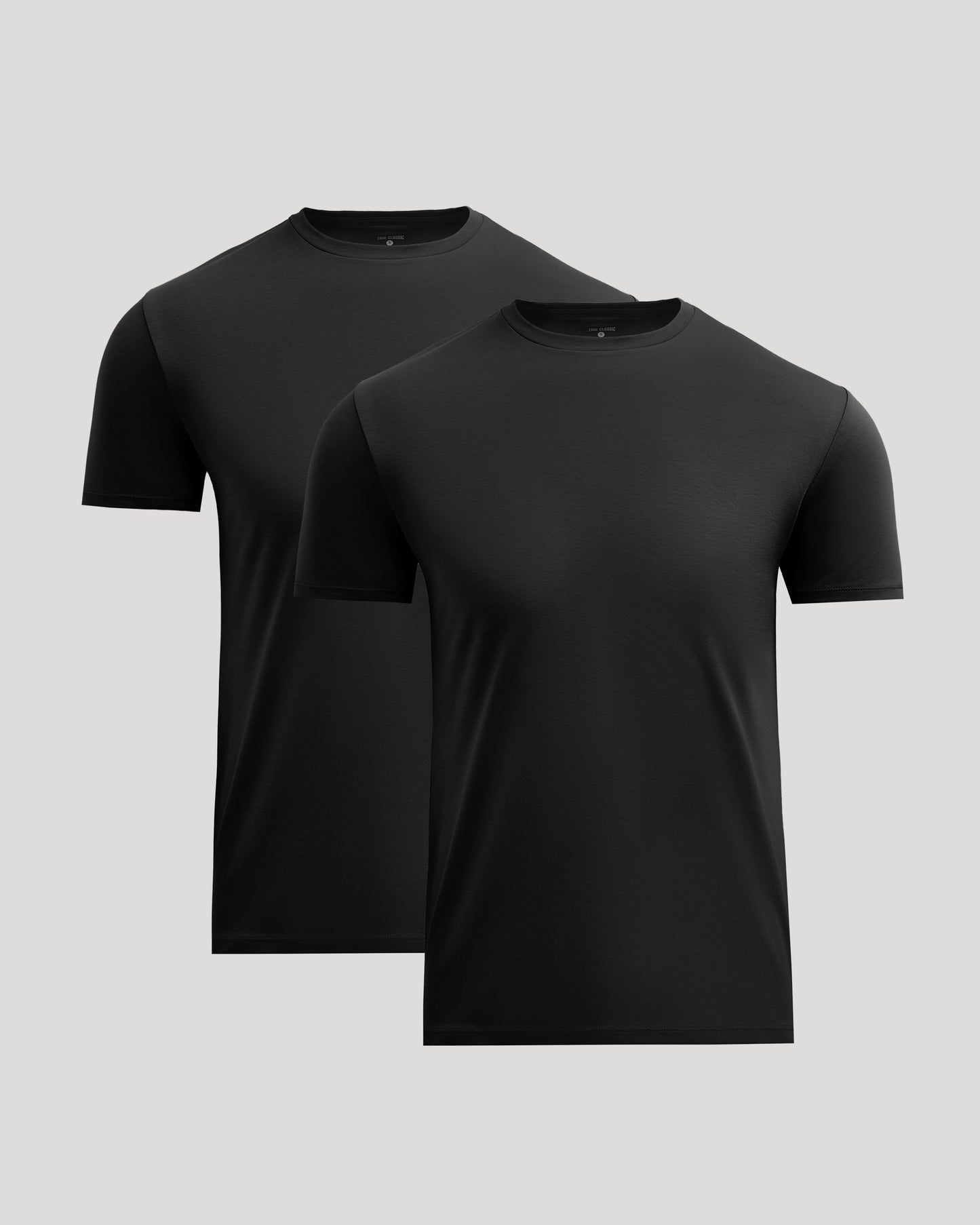 All Black Pima Cotton Blend Crew 2-Pack