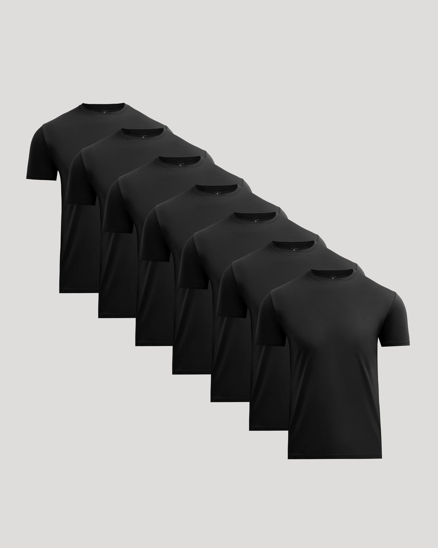 All Black Pima Cotton Blend Crew 7-Pack