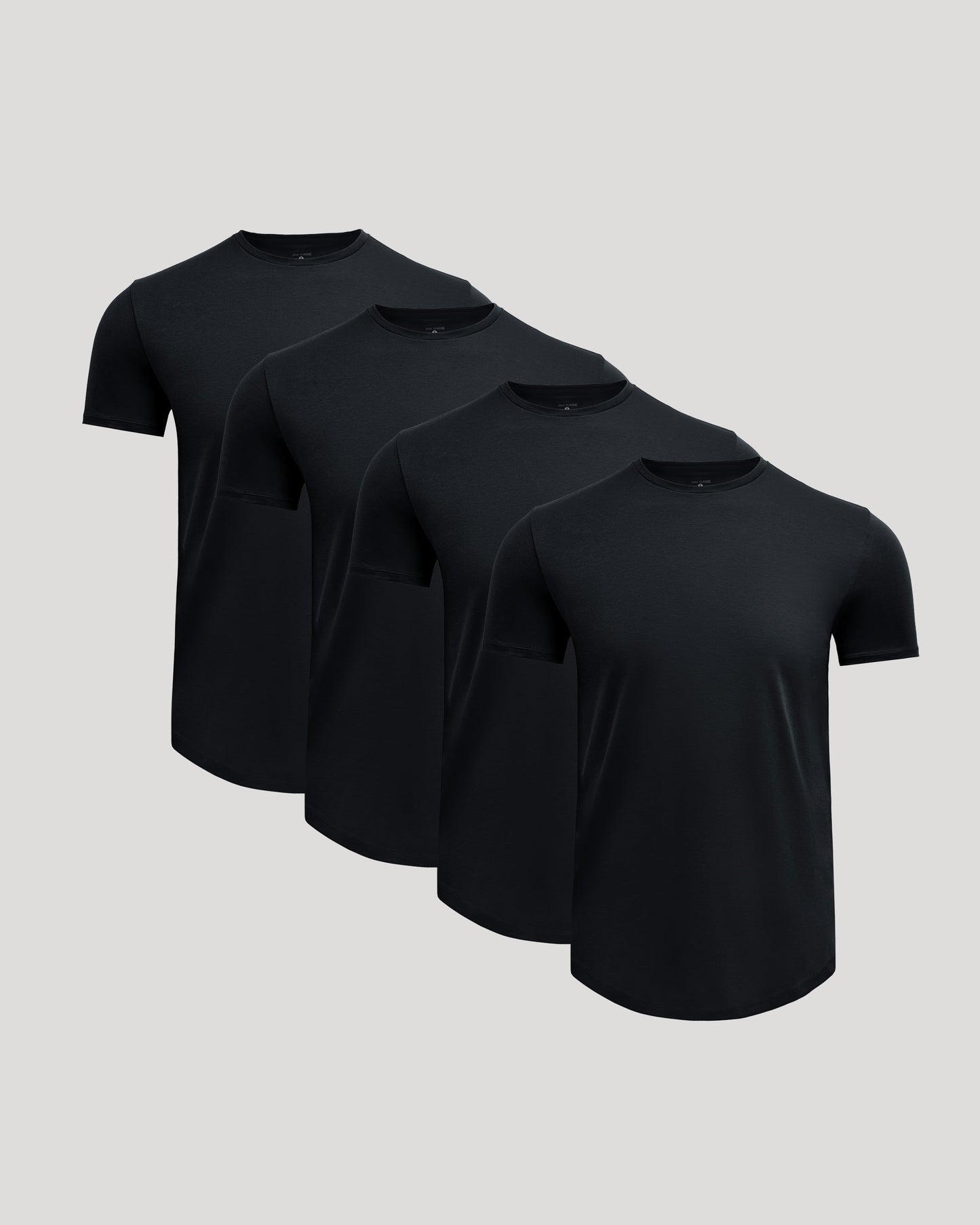 Pima Cotton Blend Curved Hem Crew 4-Pack