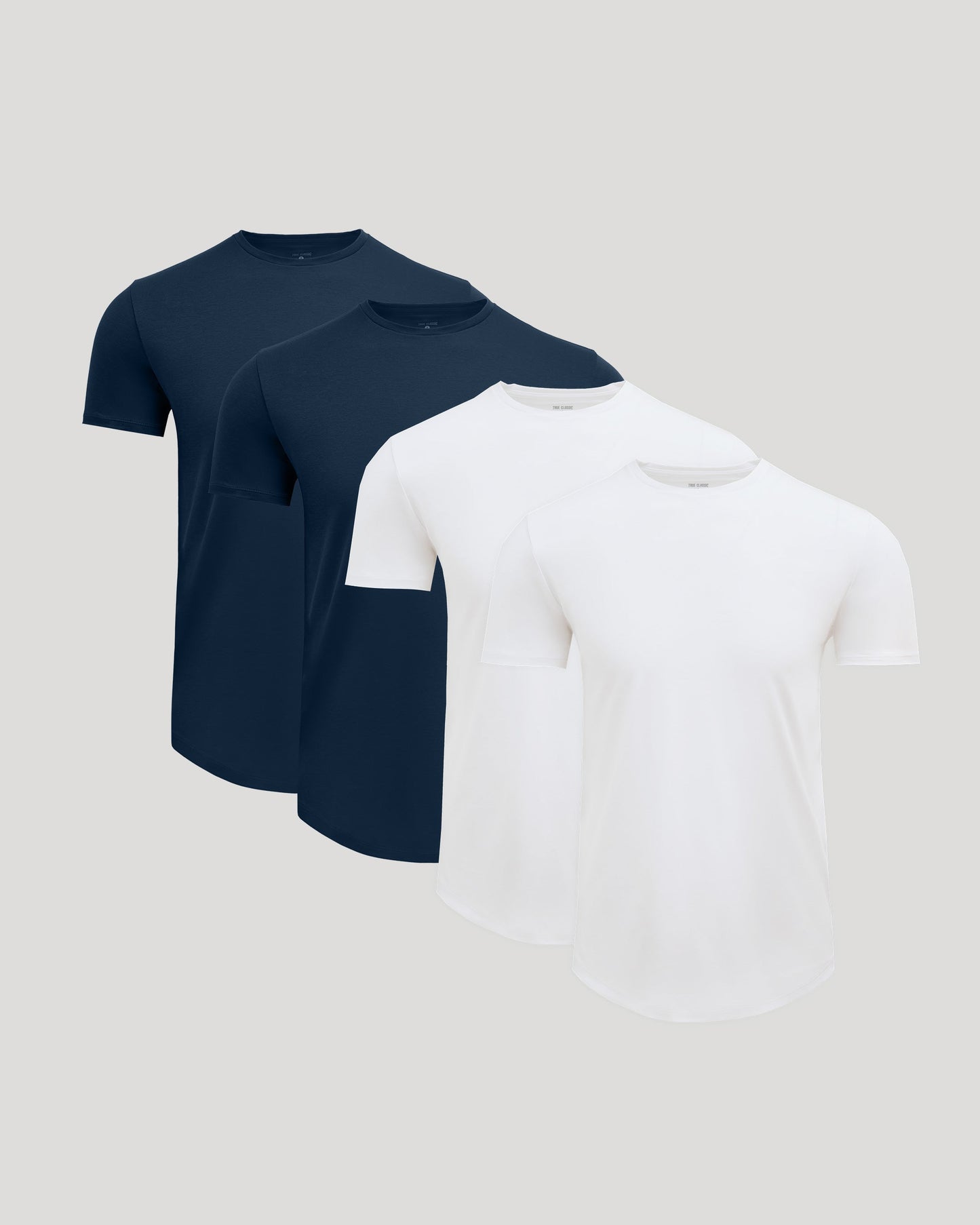 Pima Cotton Blend Curved Hem Crew 4-Pack