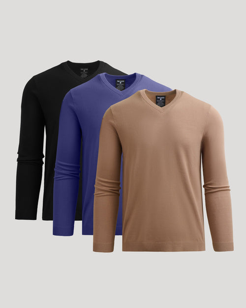 Dressy V-Neck Sweater 3-Pack