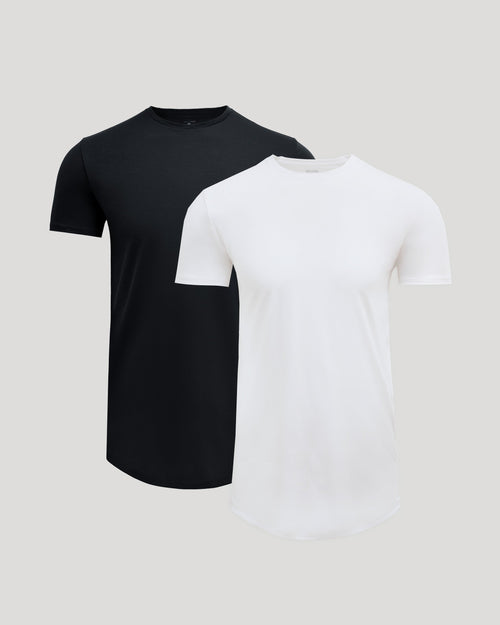 Tall Pima Cotton Blend Curved Hem Crew 2-Pack