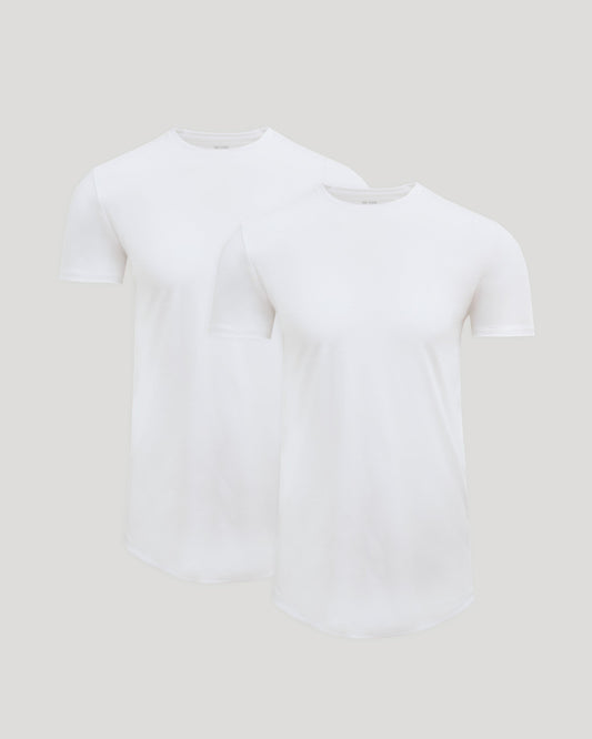 Tall Pima Cotton Blend Curved Hem Crew 2-Pack