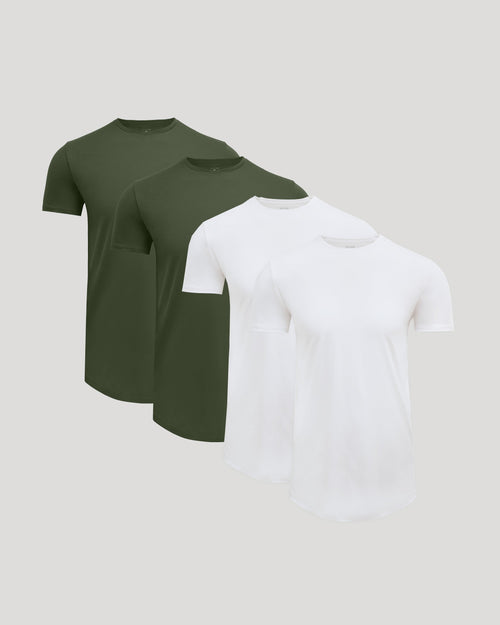 Tall Pima Cotton Blend Curved Hem Crew 4-Pack