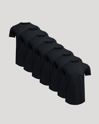 Tall Pima Cotton Blend Curved Hem Crew 7-Pack