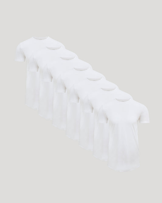 Tall Pima Cotton Blend Curved Hem Crew 7-Pack