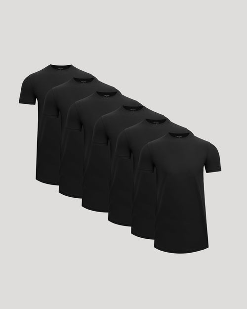 All Black Tall Active Curved Hem Crew 6-Pack