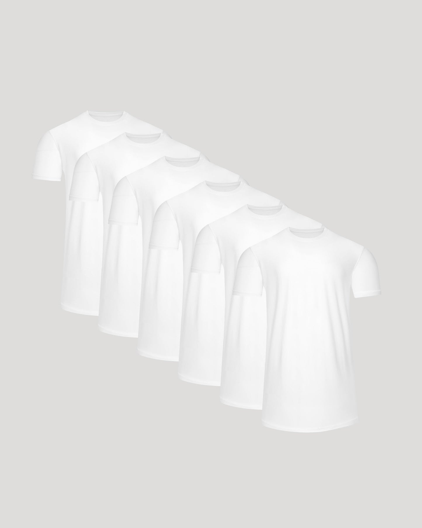 All White Tall Active Curved Hem Crew 6-Pack