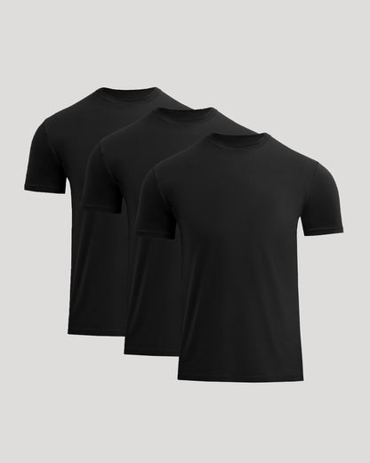 All Black Short Classic Crew Neck 3-Pack