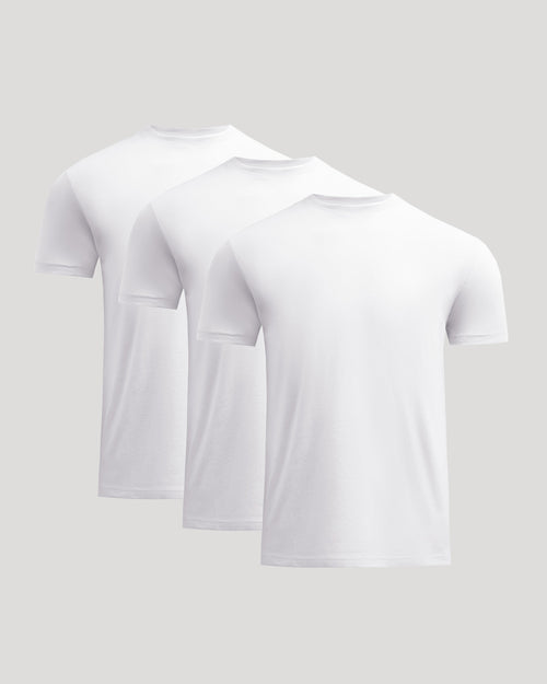 All White Short Classic Crew Neck 3-Pack