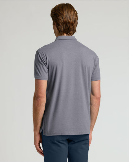 Heather Graphite Short Sleeve Polo