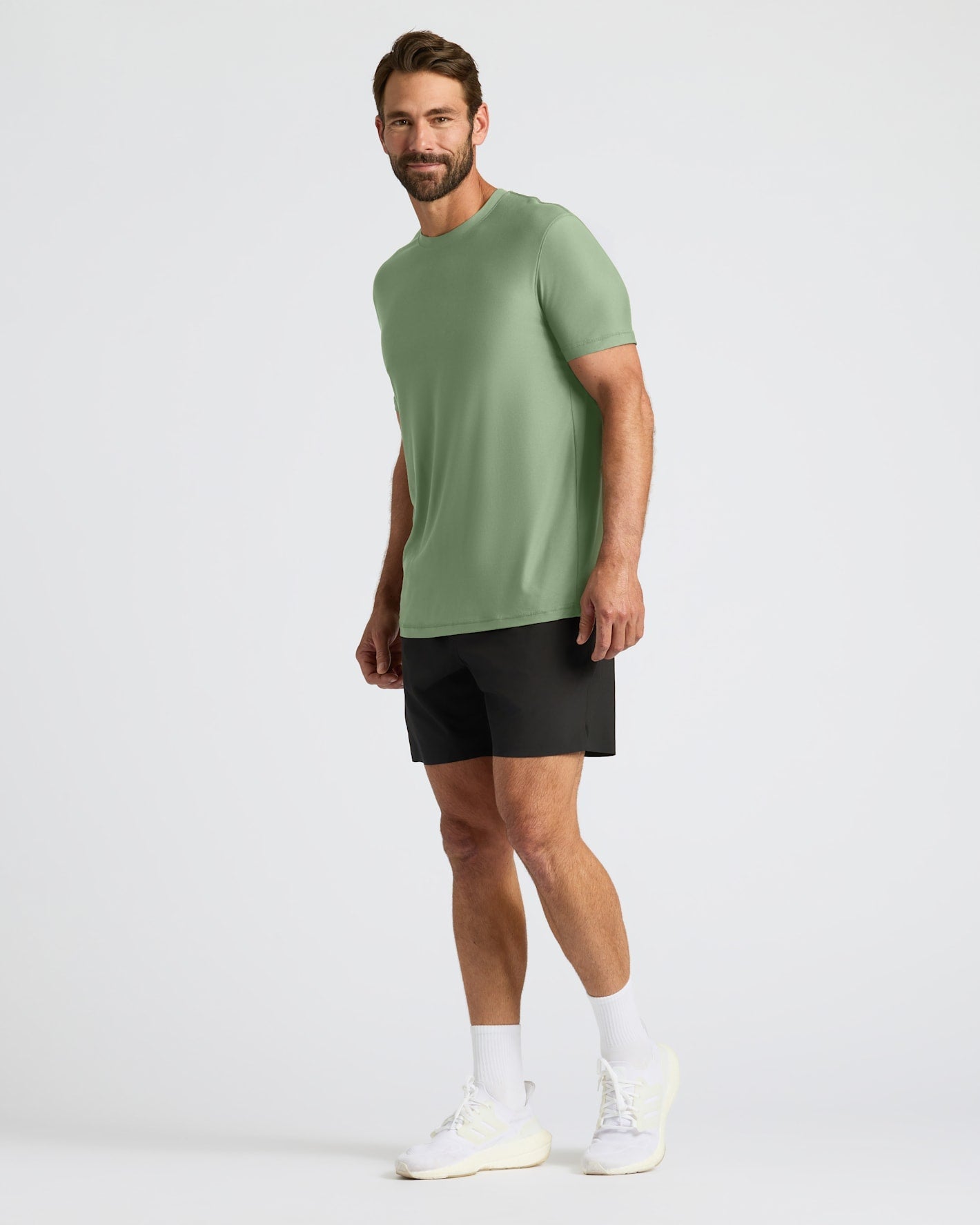 Sage Green Active Crew Neck Tee