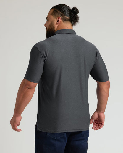Charcoal Heather Gray Active Polo 2.0