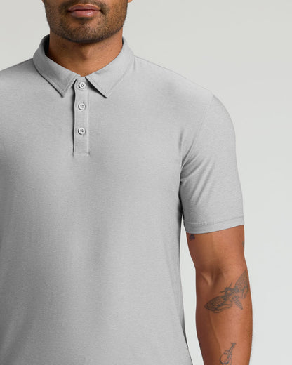 Light Heather Gray Active Polo 2.0