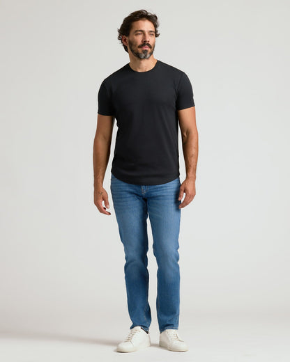 Pima Cotton Blend Curved Hem Crew 2-Pack